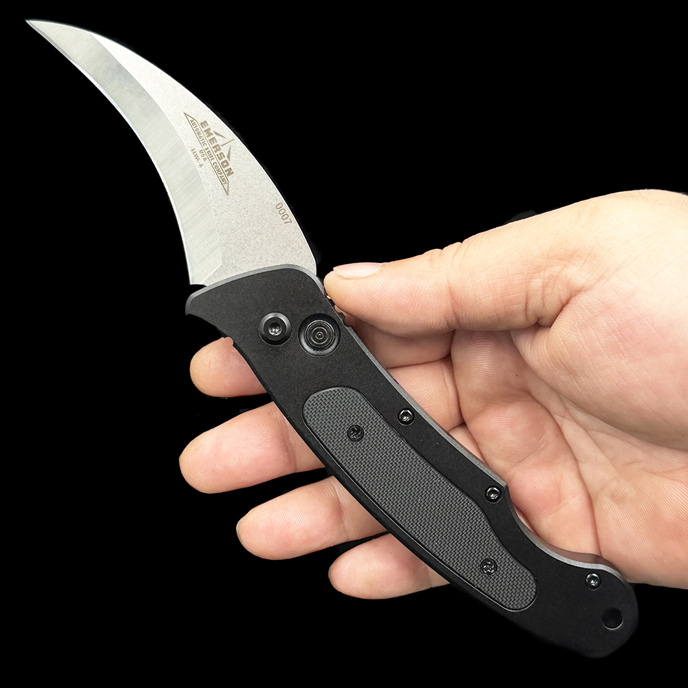EMR ELVIA Automatic Knife Black Aluminum/G-10
