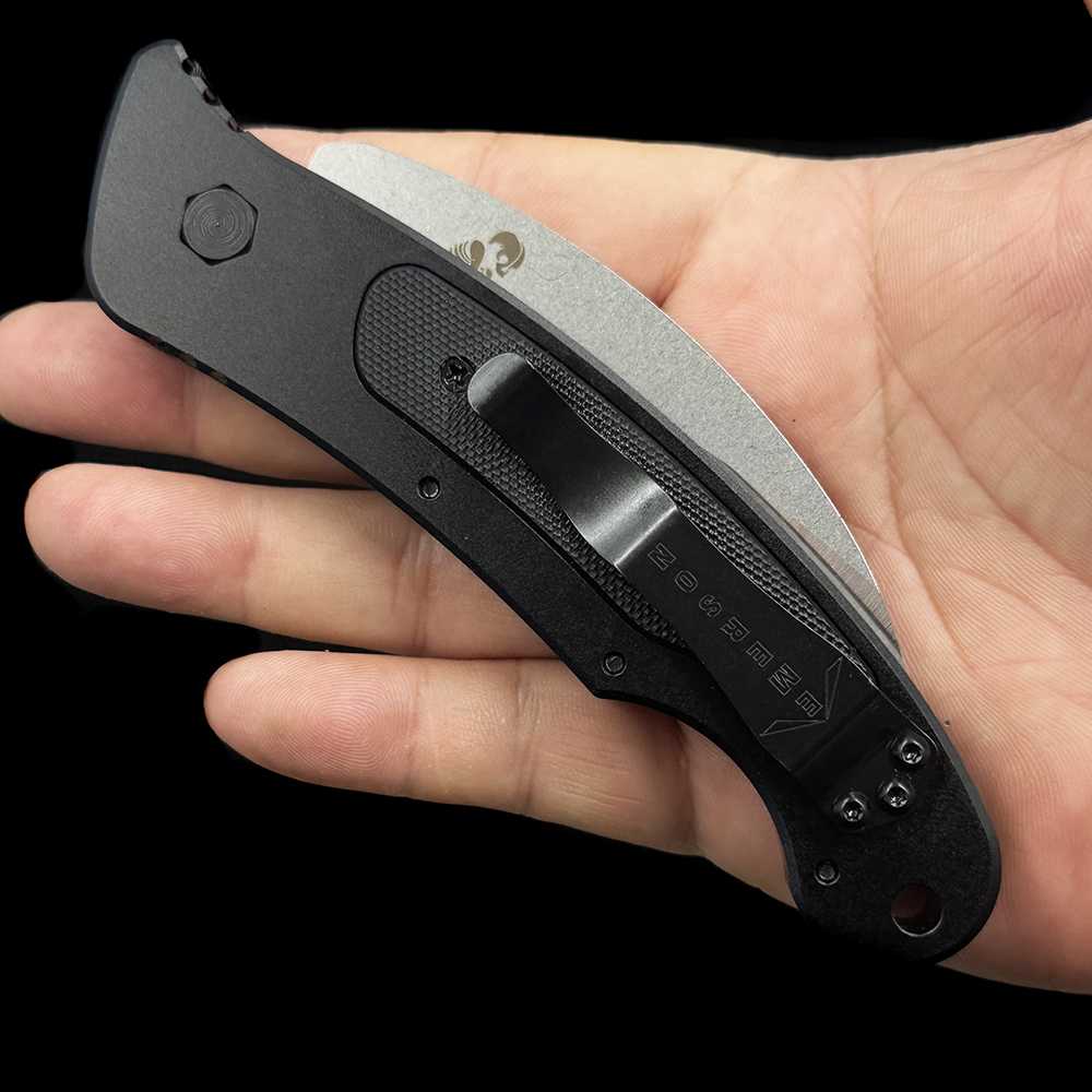 EMR ELVIA Automatic Knife Black Aluminum/G-10
