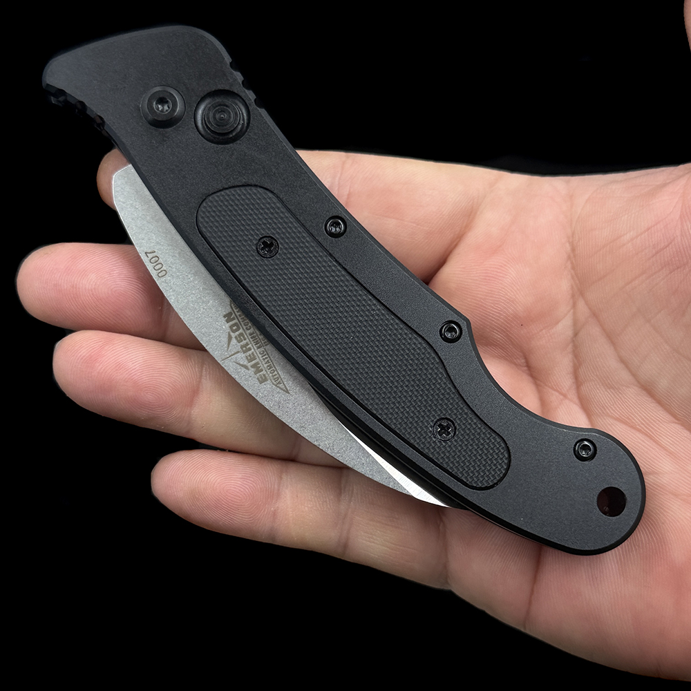 EMR ELVIA Automatic Knife Black Aluminum/G-10