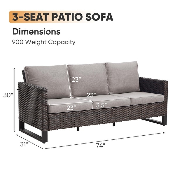 3Seat Sofa with Patio Chair Ottoman Funiture