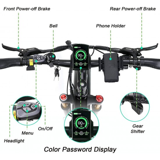 Electric Bike for Adult 26 inch Fat Tire Ebikes Foldable 48V Lithium Battery Ebike 750W Mountain Snow Beach Electric Bicycle Dual Shock Absorbers 8 Speed