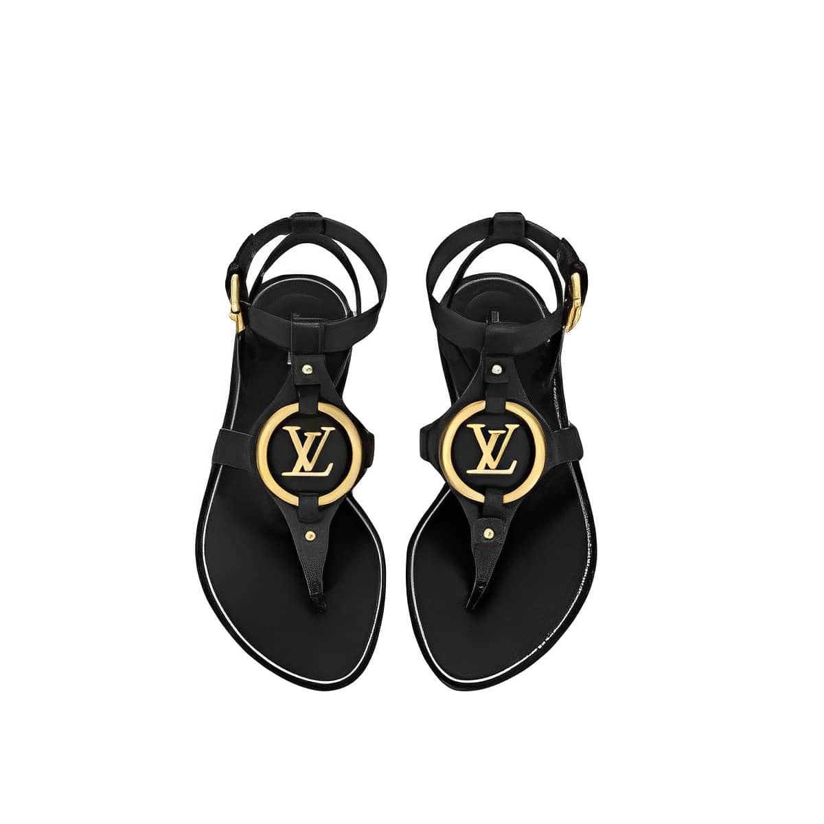 Louis Vuitton Leather Sandals Black