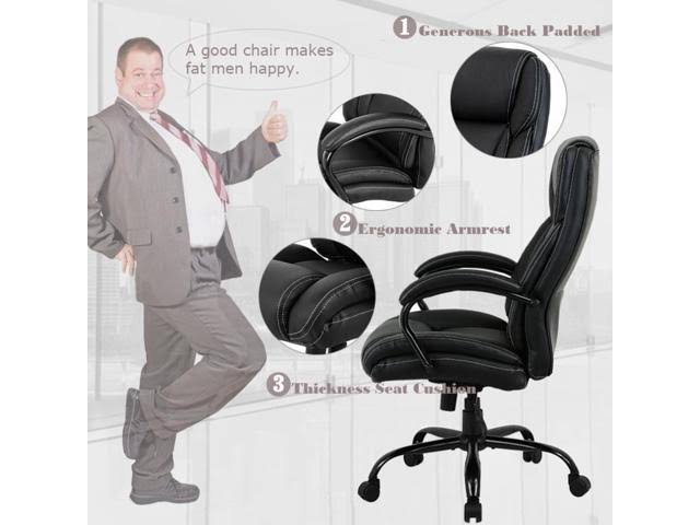 Bestmassage Big and Tall Office Chair 500lbs Cheap Desk Chair Ergonomic Computer Chair High Back PU Executive Chair with Lumbar