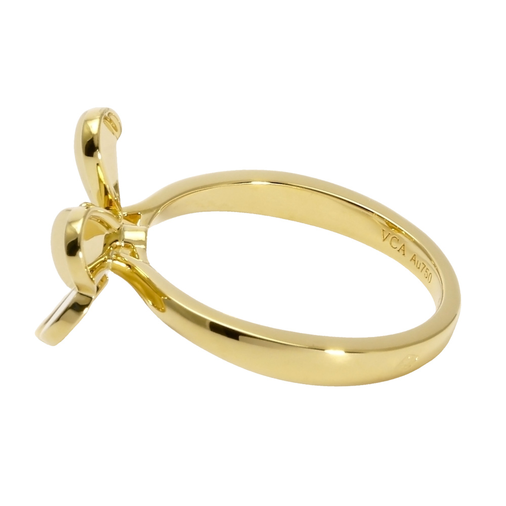 Van Cleef & Arpels Frivole 1 Flower Ring 18K Yellow Gold Diamond VCARP2DS00