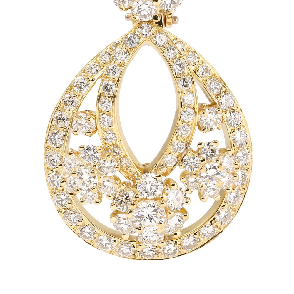 Van Cleef & Arpels Snowflake Earrings 18K Yellow Gold Diamond VCARO3RS00