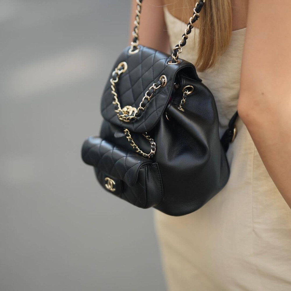Chanel Calfskin Quilted Medium Duma Backpack 23cm