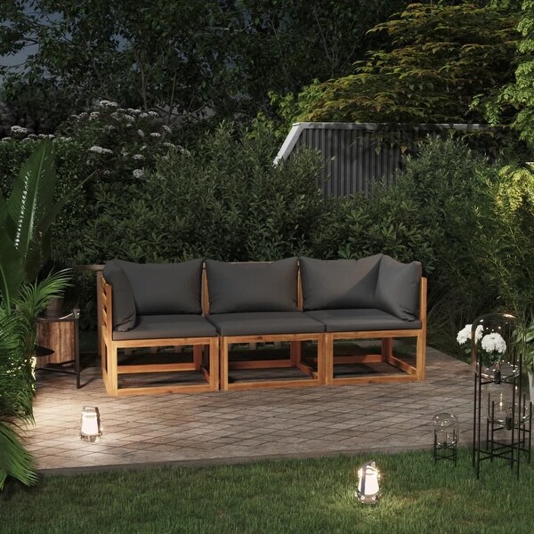 vidaXL 3Seater Patio Sofa with Cushion Solid Acacia Wood