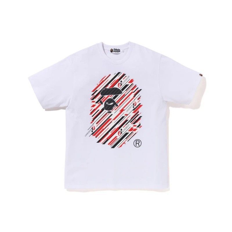 Japanese trendy brand color blocked luminous short sleeved couple loose T-shirt