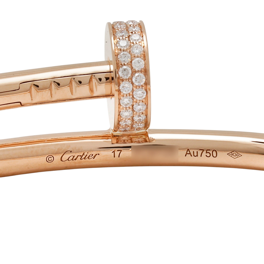 Cartier Juste un Clou Diamond Pave Bracelet 18K Rose Gold N6702100