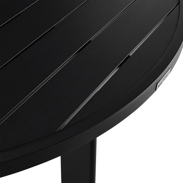 48 Inch Patio Dining Table,Aluminum Frame and Round Tabletop,Black
