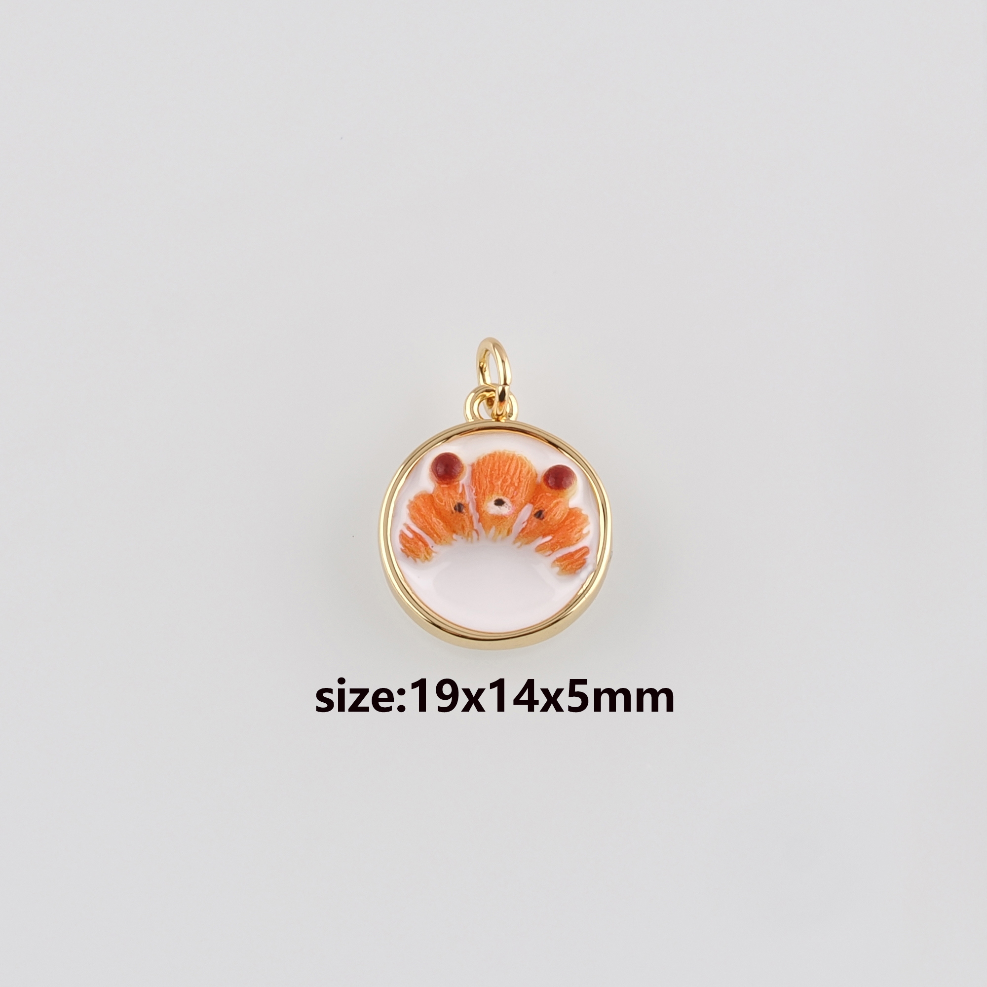 18K Gold Filled Bread Pendant,Enamel Croissant Charm Earrings Necklace for DIY Jewelry Making Supply
