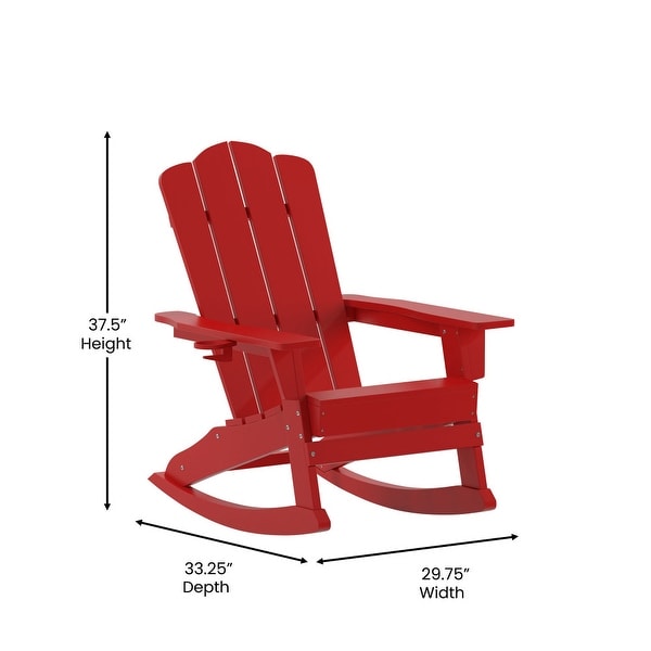 Commercial AllWeather Rocking Adirondack Chair with Swiveling Cupholder