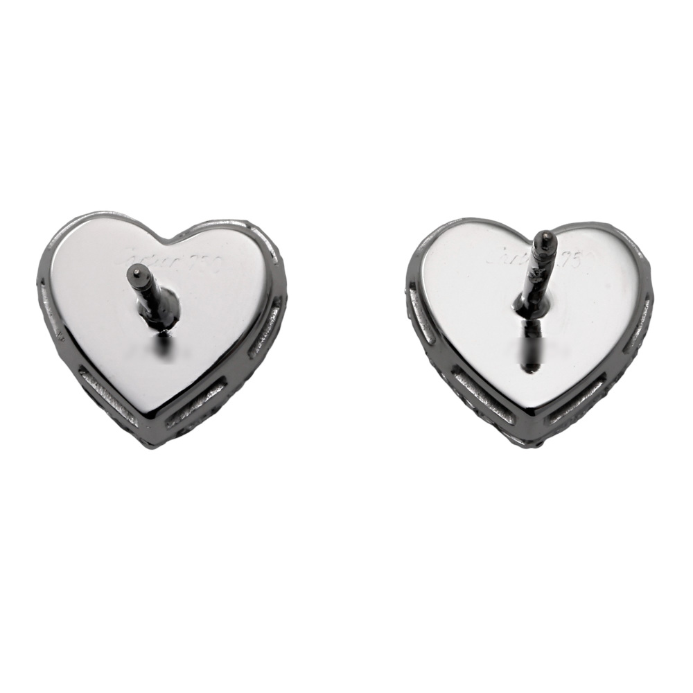 Cartier Heart Earrings 18K White Gold