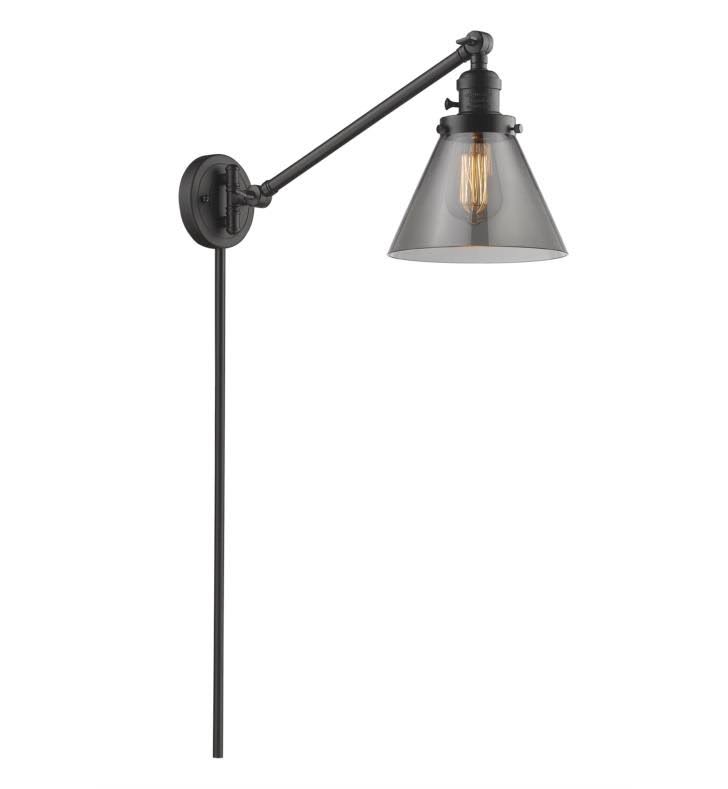 Innovations Lighting 237-PN-G43 Large Cone-1 Light Swing Arm Wall