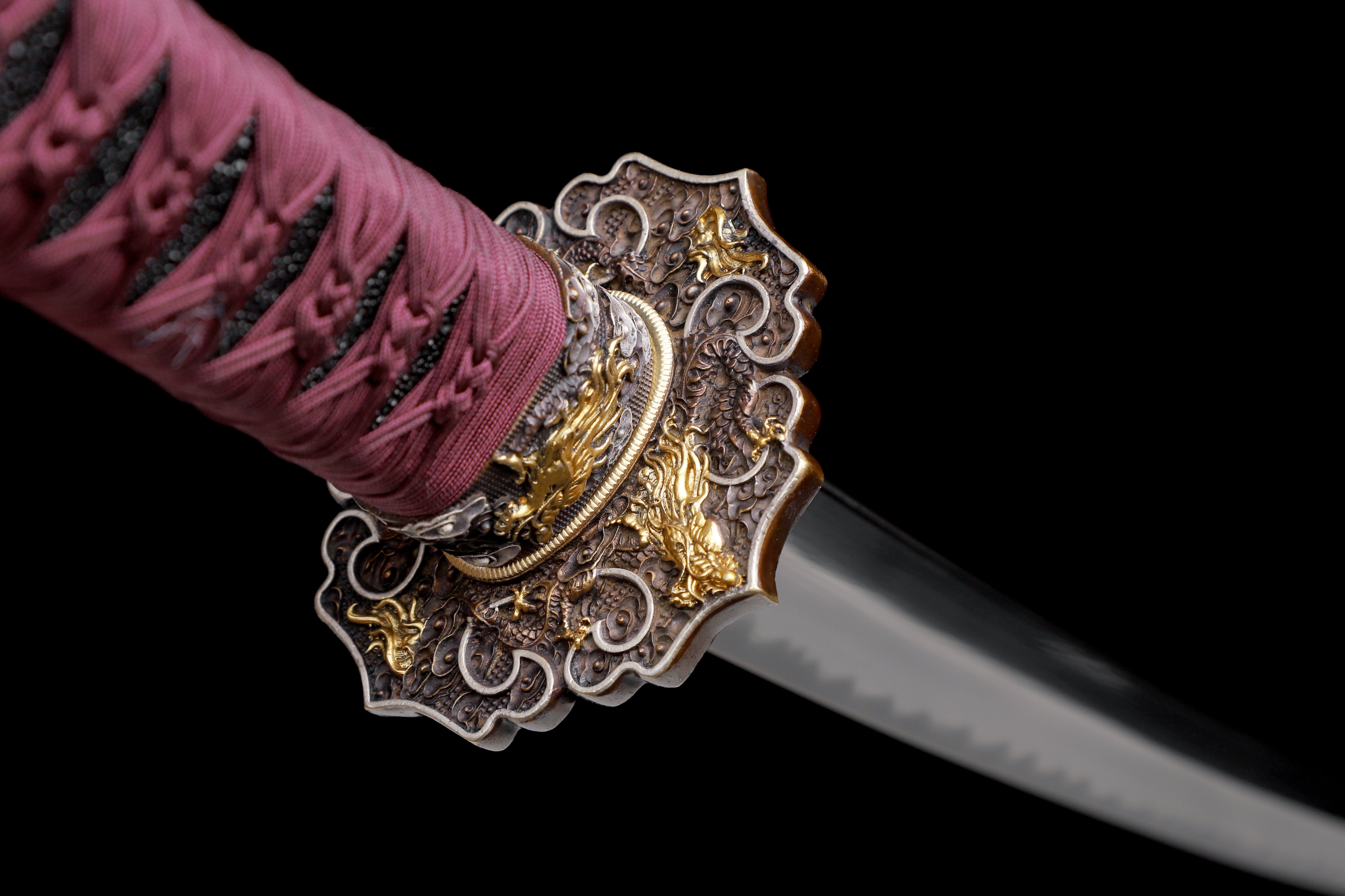Handmade Japanese Katana Go-Mai Blade Galaxy Dragon Full Tang