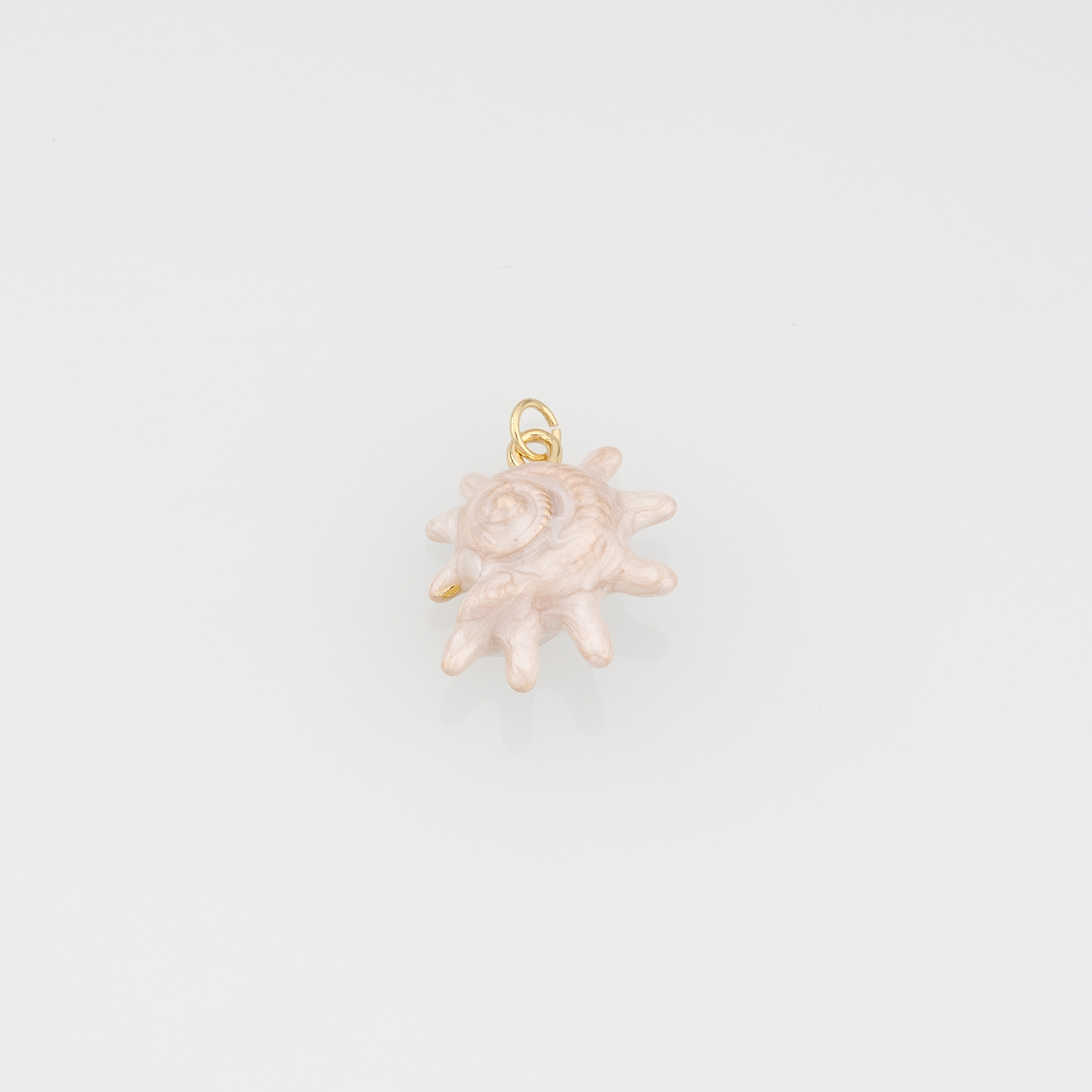 18K Gold Filled Conch Shell Pendant,Enamel Ocean Shell Charm Earrings Necklace for DIY Jewelry Making Supply