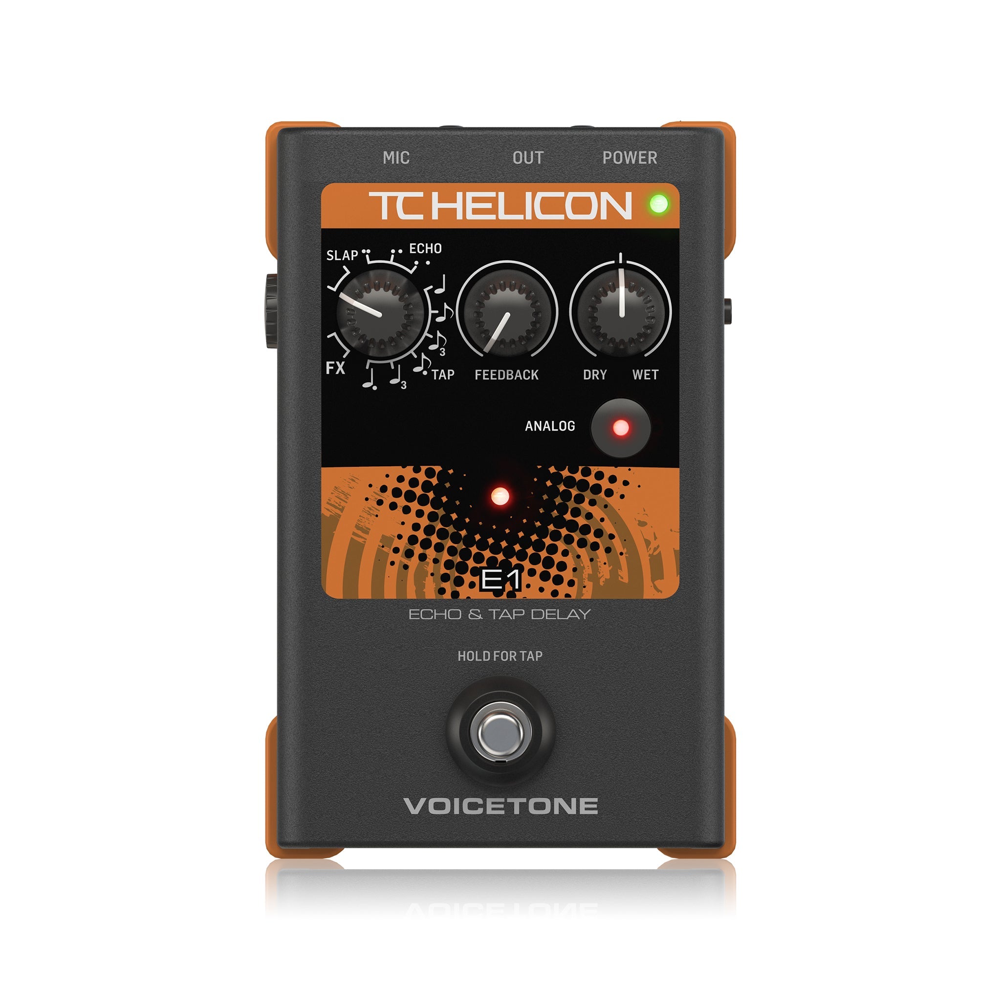 g TC-Helicon VoiceTone E1 Echo and Tap Delay Vocal Effects Pedal