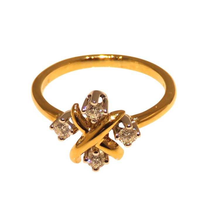Tiffany & Co. Schlumberger Rin Ring Platinum & 18K Yellow Gold Diamond