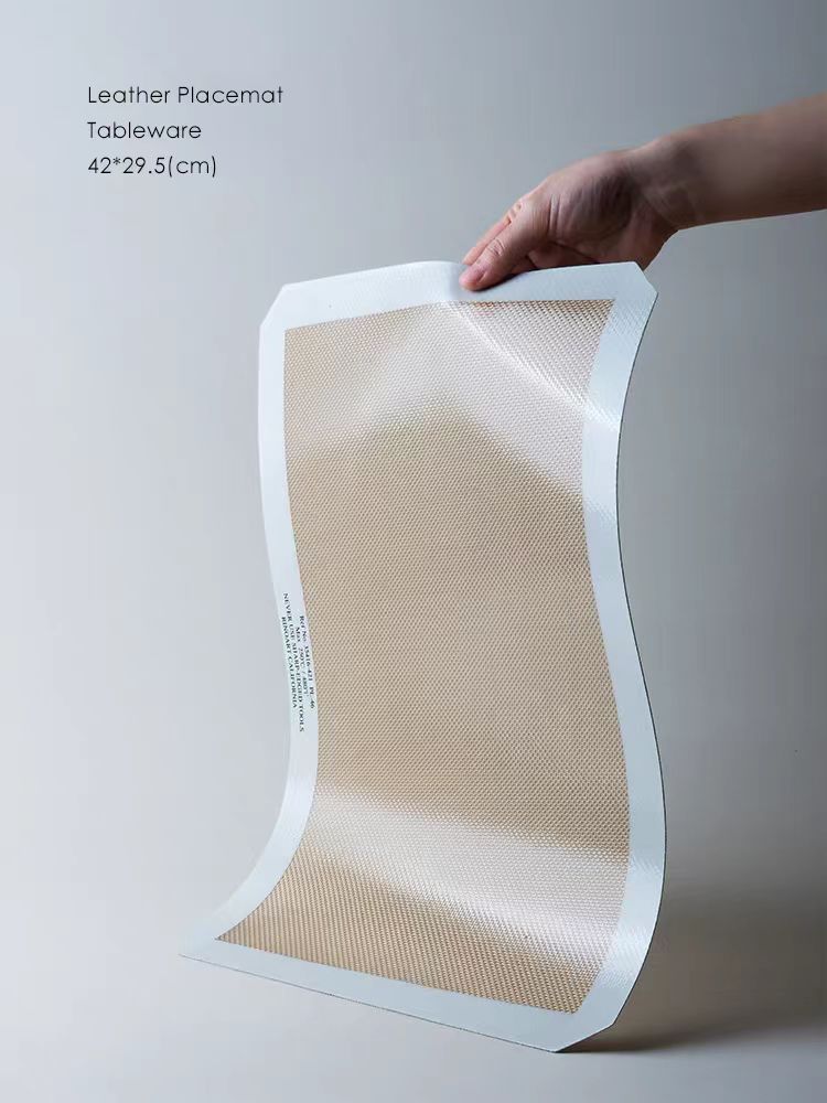 DC215 - A pair of Danish table mats! Transparent leather California series, waterproof and oil-proof linen table