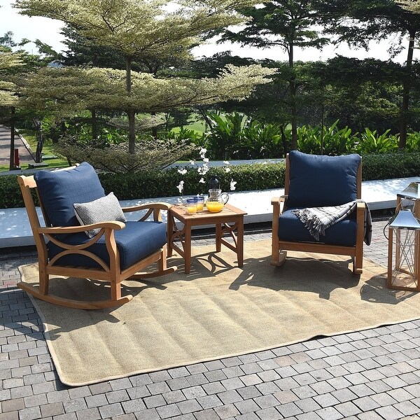Cambridge Casual Lowell Teak Patio Rocking Chair