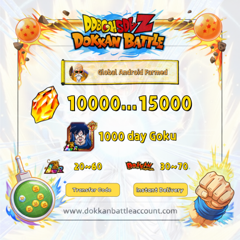 Compte Dokkan Battle Global Android - 20+ LR, Beast Gohan 100%, Gamma 1 & 2 100%