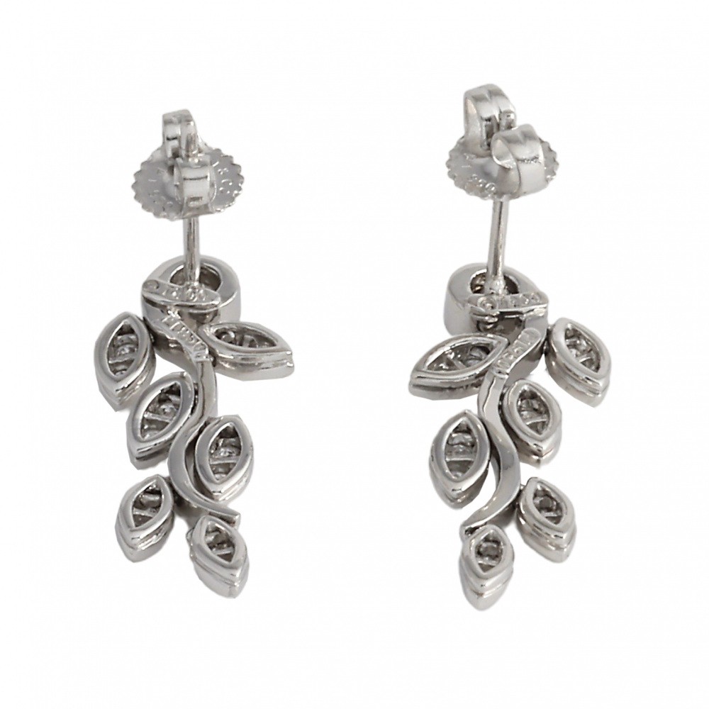 Tiffany & Co. Paloma Picasso Leaf Earrings Platinum Diamond