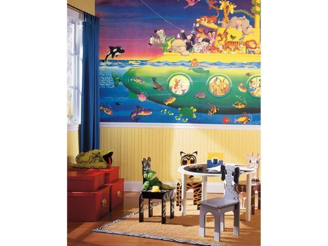 Noah&s Sub Chair Rail Prepasted Wall Mural