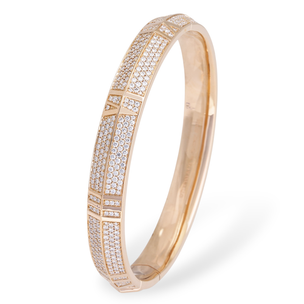 Tiffany & Co. Atlas Bracelet 18K Rose Gold Diamond