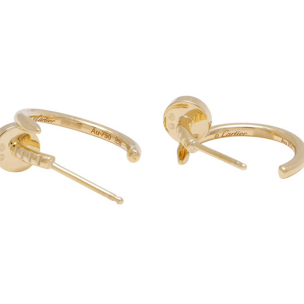 Cartier Juste un Clou Hoop Earrings 18K Yellow Gold B8301235