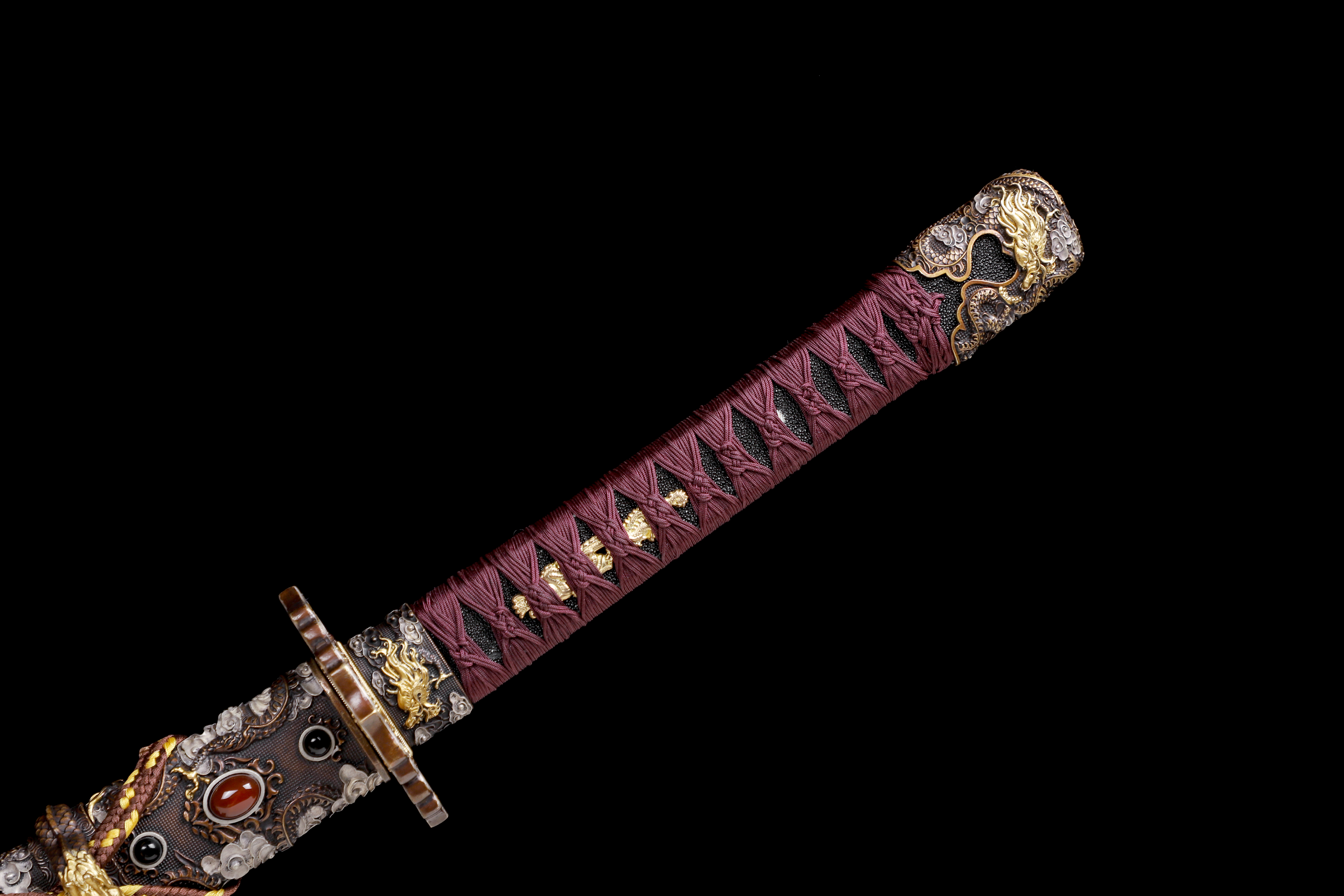 Handmade Japanese Katana Go-Mai Blade Galaxy Dragon Full Tang