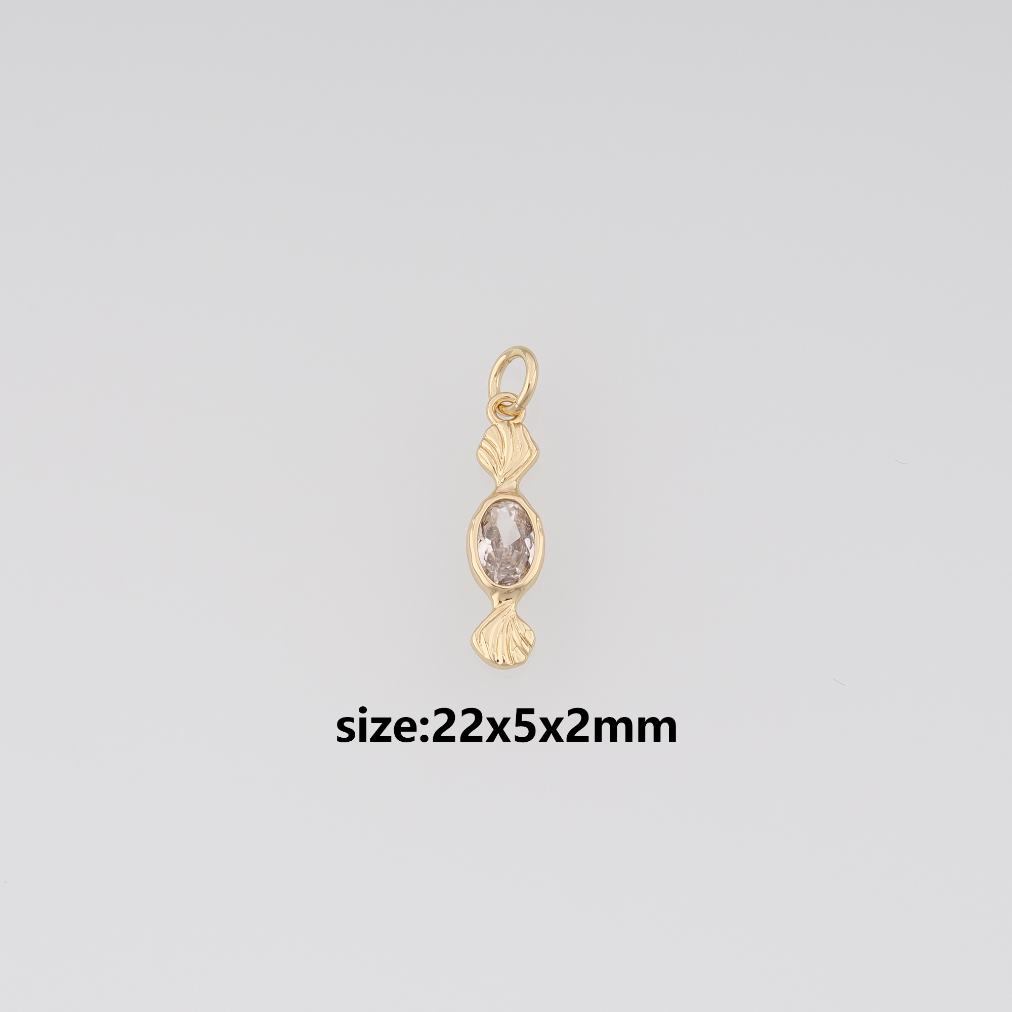 18K Gold Filled Candy Pendant,CZ Micro Pave Candy Charm Earrings Necklace for DIY Jewelry Making Supply
