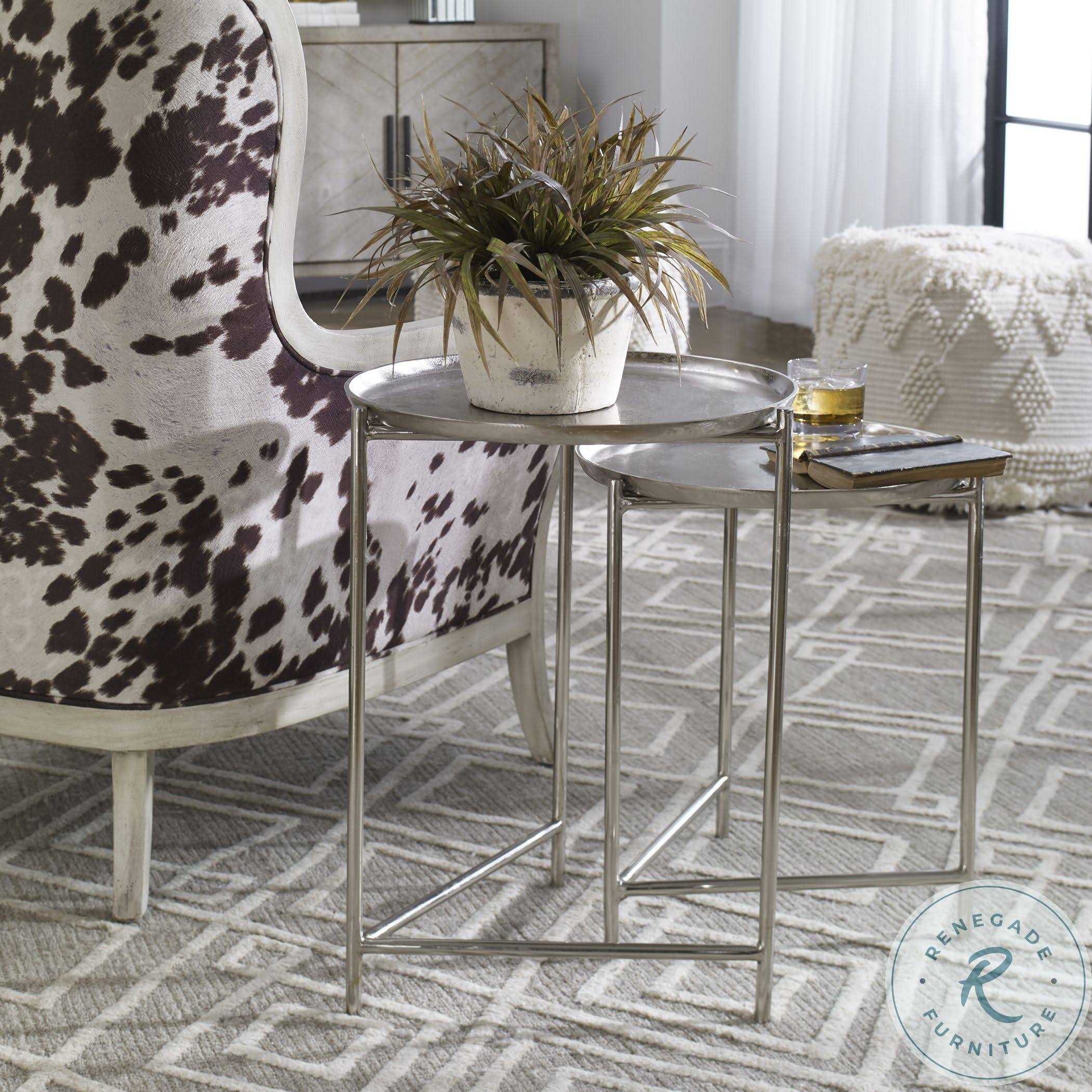 Uttermost 25150 Burnett Nesting Tables Light Nickel - Set of 2