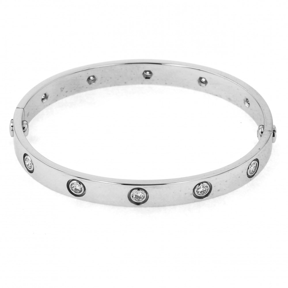 Cartier White Gold Love Breath K18WG Bracelet Diamond