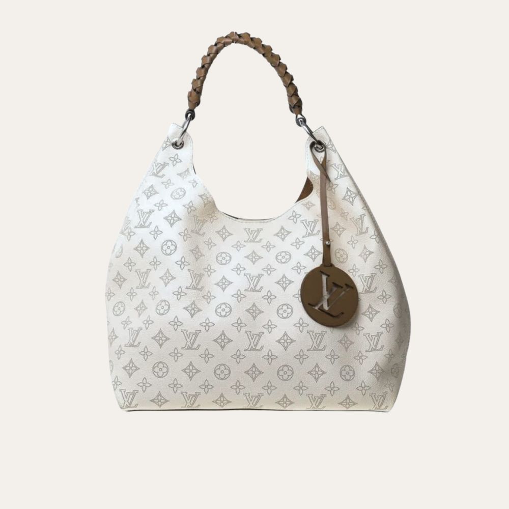 Louis Vuitton Carmel Hobo Mahina Leather Bag 15.7 Inches