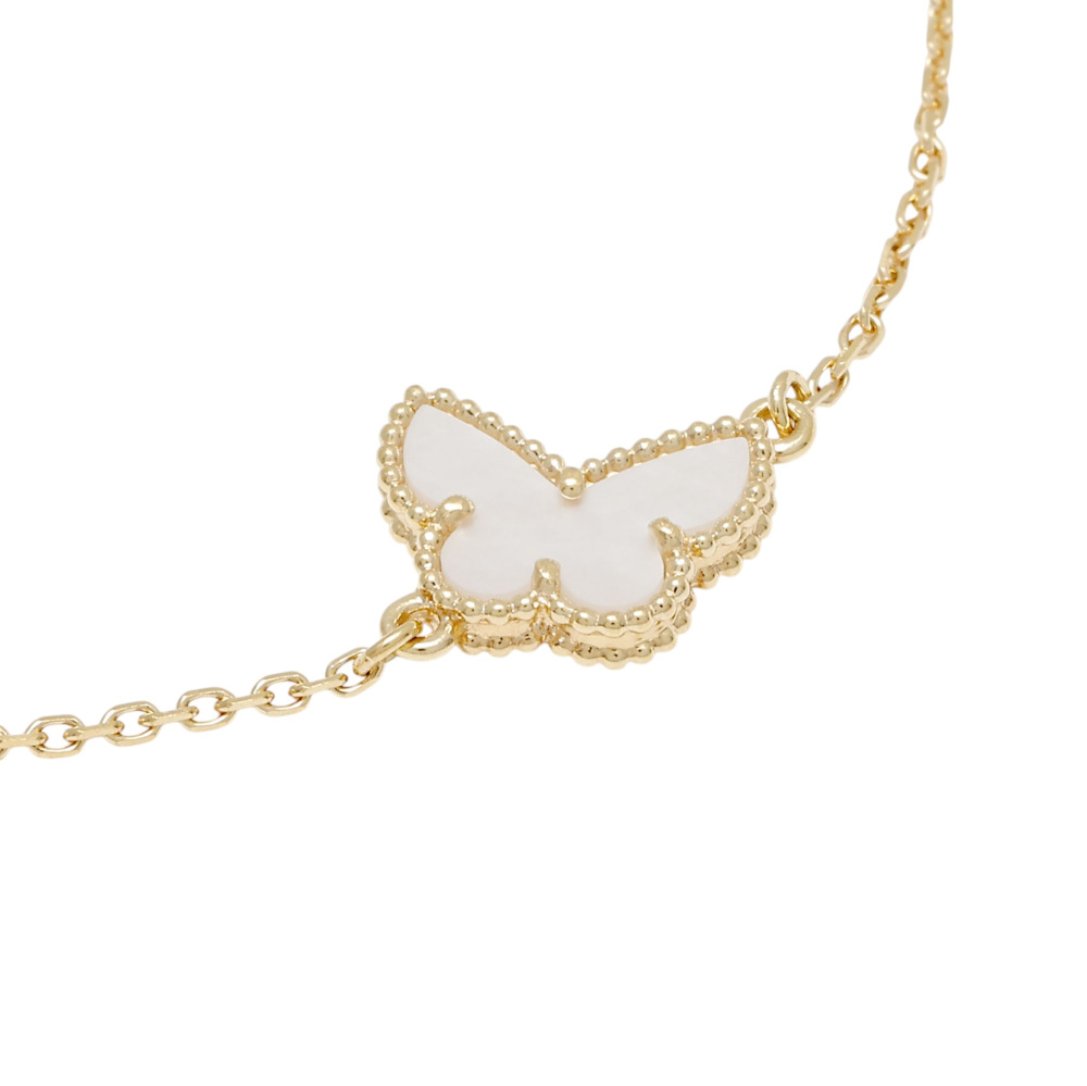 Van Cleef & Arpels Sweet Papillon Bracelet 18K Yellow Gold Mother of Pearl VCARF69000