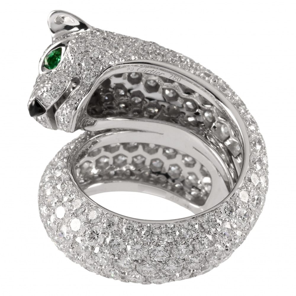 Cartier Panthère Lacalda Emerald Ring 18K White Gold N4224000