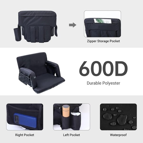 Stadium Seat,Heated Stadium Seat with Massage Function Reclining Bleacher Seat Equipped with a 12V 10000mAh Battery Included