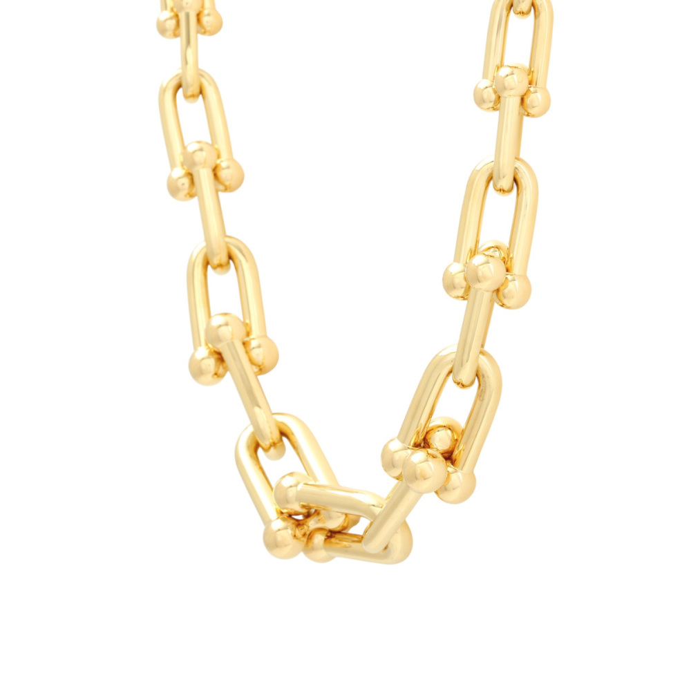Tiffany & Co. Hardware Graduated Link Add 7 Sets Necklace 18K Yellow Gold 60153063