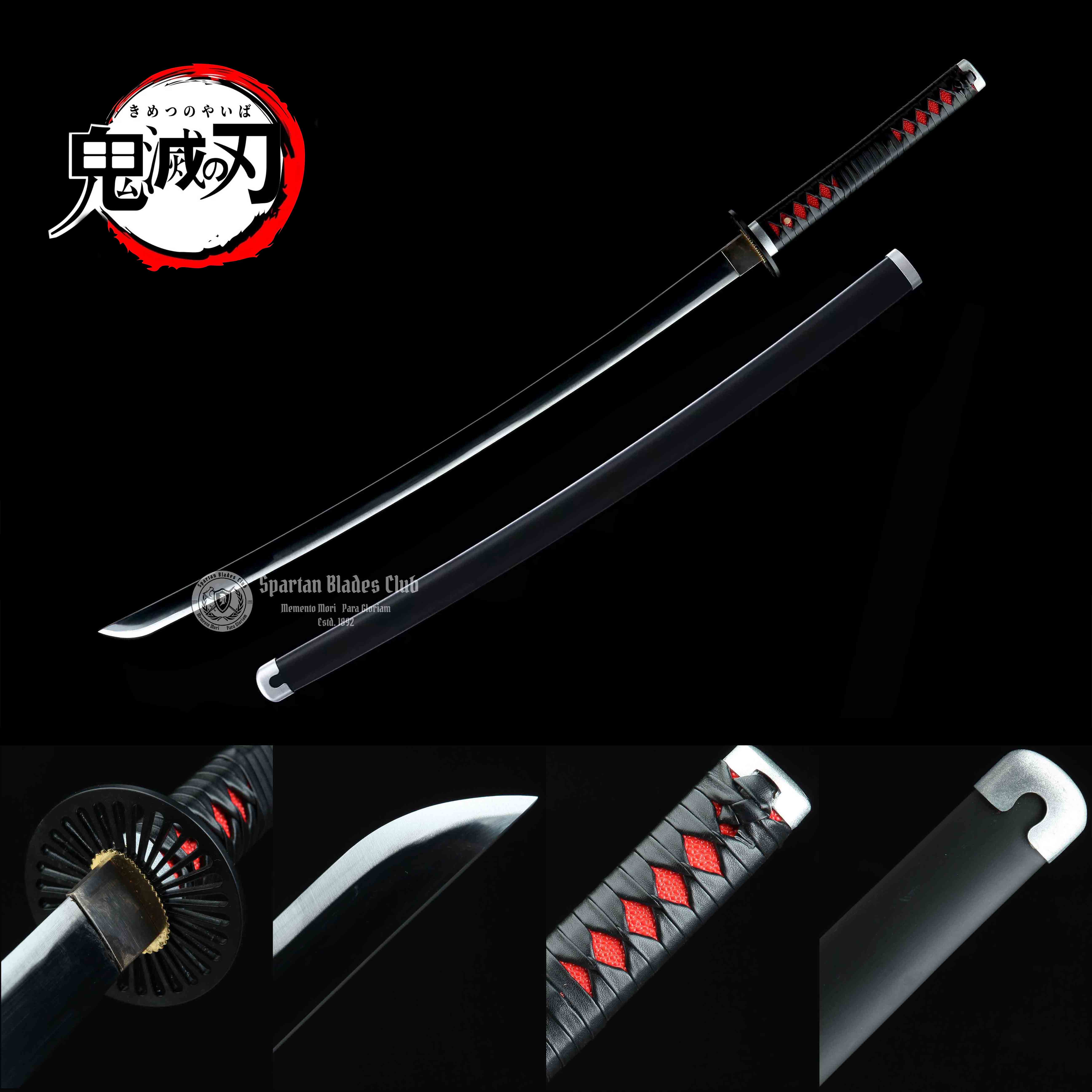 GM01 | ‎Kamado Tanjiro Sword | Demon Slayer | Katana | 1045 Carbon steel | Handmade Real Sword | Sharp | Black | Battle-Ready | Full-tang | Spartan Blades Club | CHEN'S SWORDS 1892 - Spartan Blades Club - 陳氏劍莊1892