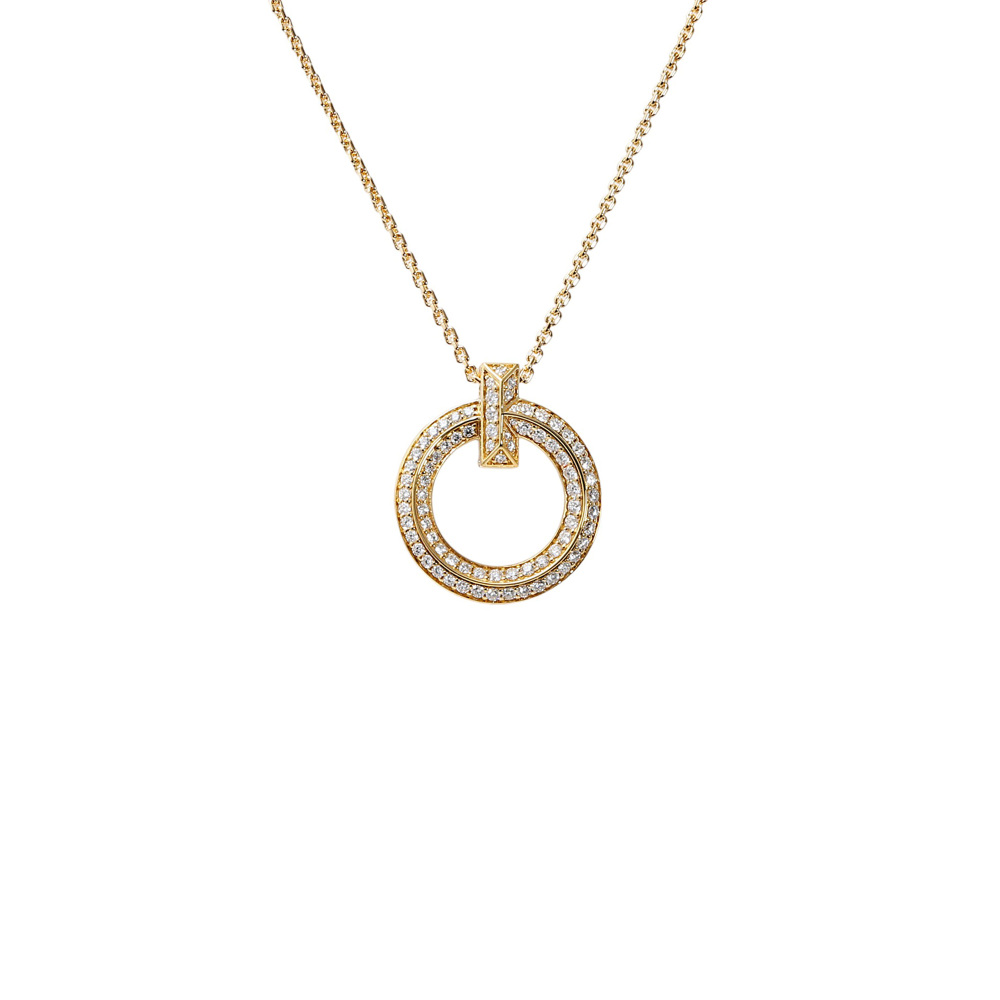 Tiffany & Co. Tiffany T One Circle Necklace 18K Yellow Gold Diamond 72154584