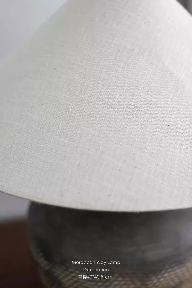LA009 - Moroccan Natural Clay Handmade Wabi-Sabi Zen Art Bedside Lamp Entrance Lamp