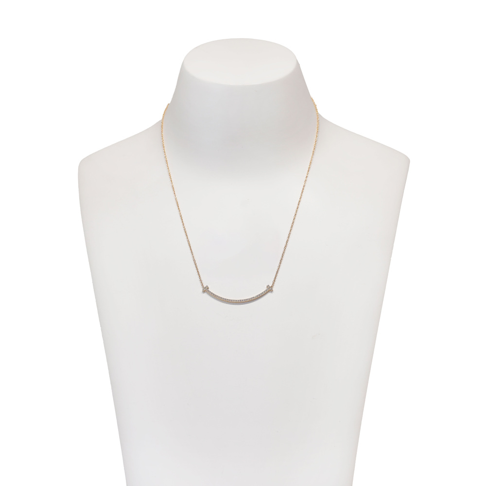 Tiffany & Co. Tiffany T Smile Necklace 18K Rose Gold Diamond 63058815