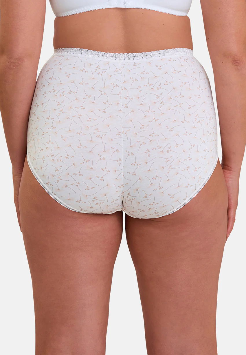 Lot de 2 culottes Classique Coton Blanc et Imprimé Floral