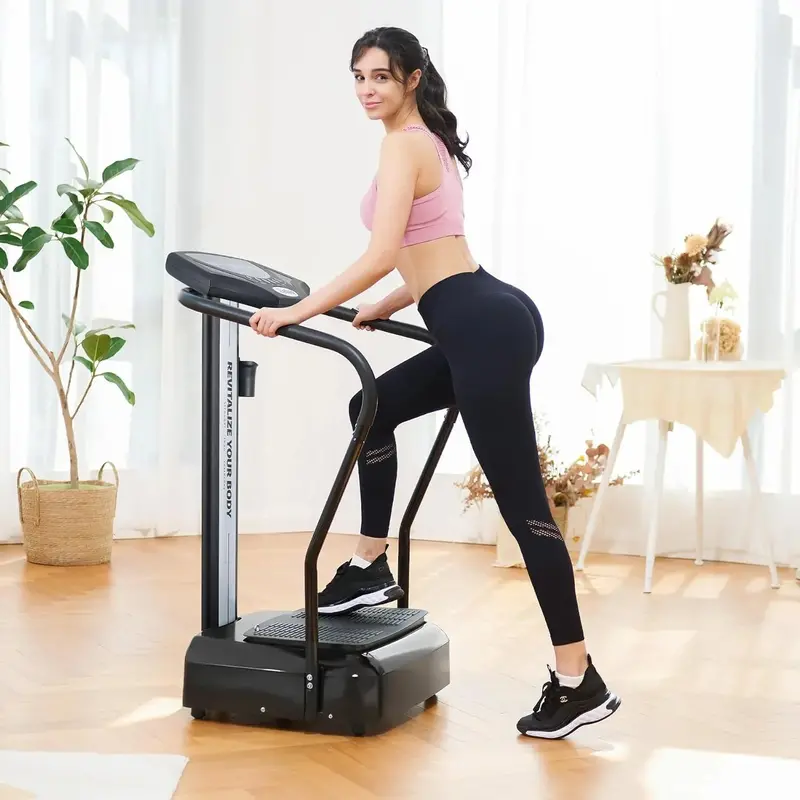 Vibration Plate Exercise Machine – 500W Motor, 99 Intensity Levels, 3 Preset Programs, Dual Resistance Bands, 330 lb Max Weight