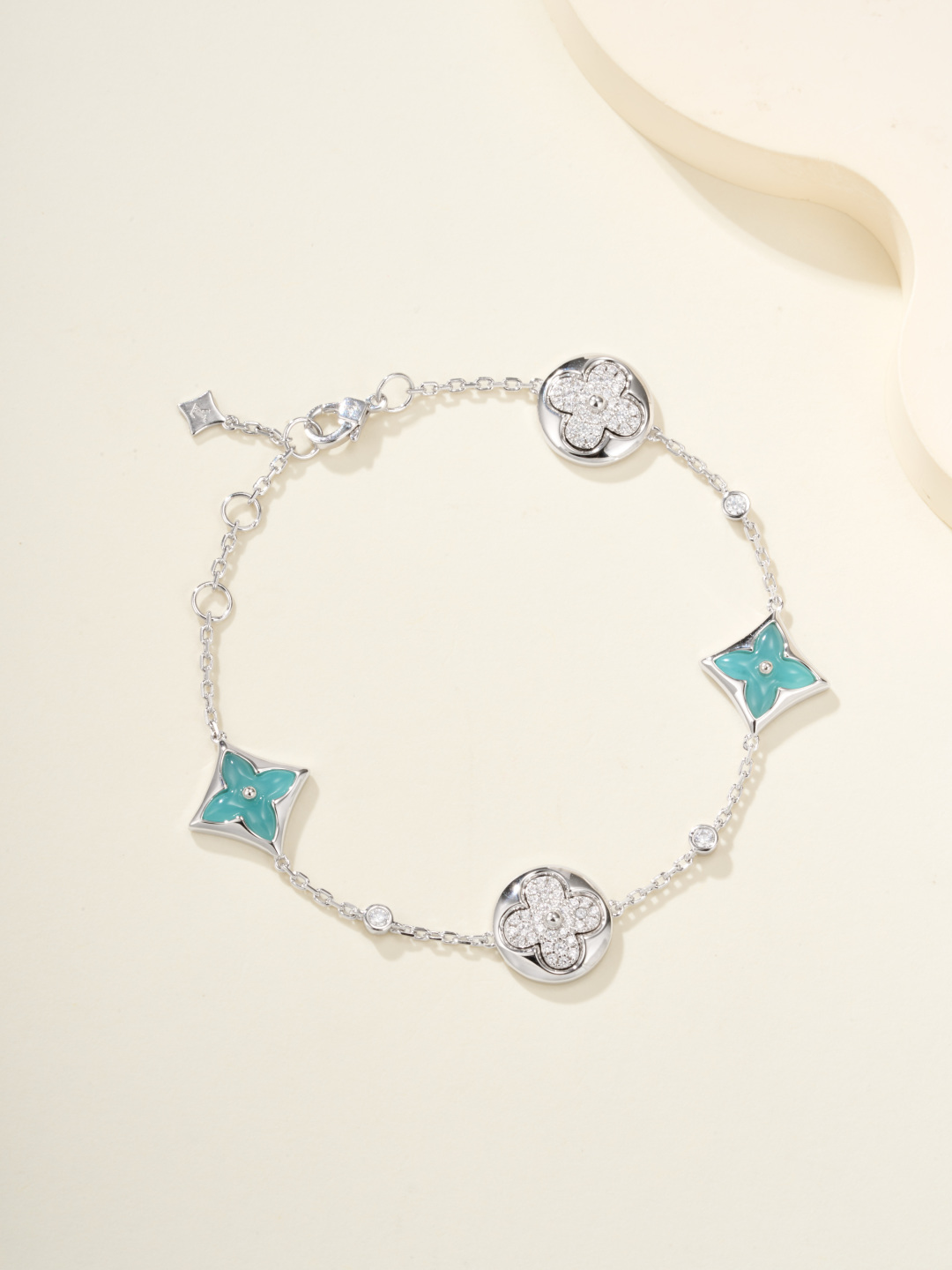 LV platinum amazonite diamond bracelet - cnluxepick