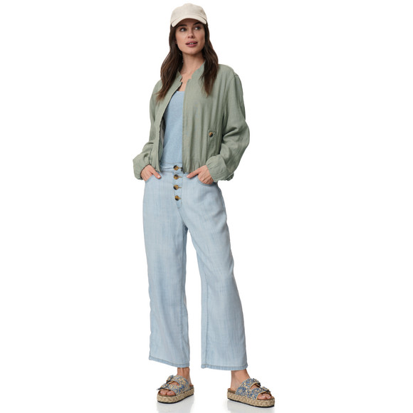 Gina Benotti Damen Leinen-Blouson in Unifarben