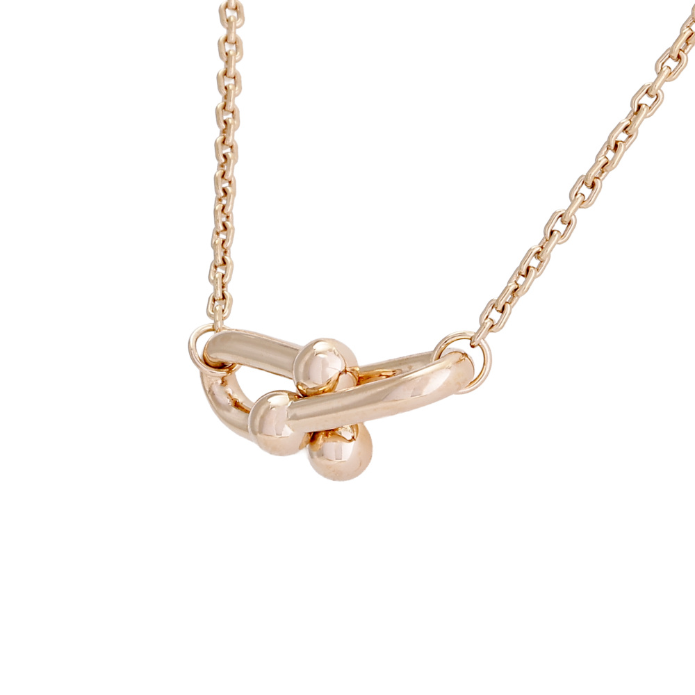 Tiffany & Co. Hardware Double Link Necklace 18K Rose Gold 75060726