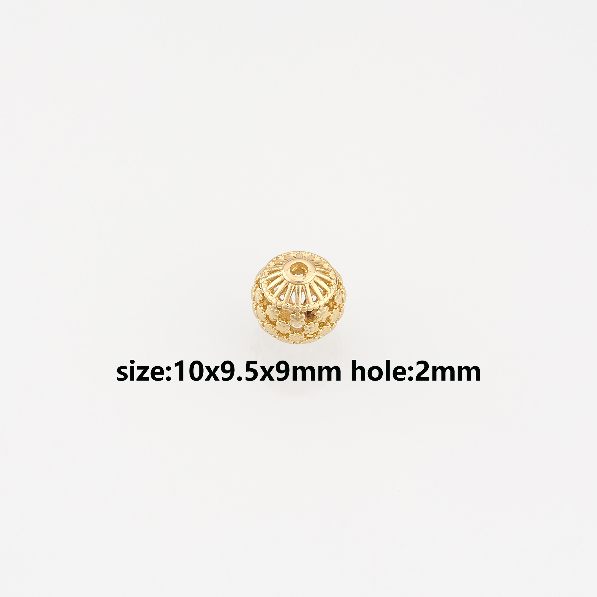 18K Gold Filled Flower Spacer Beads,Hollow Beads,Flower Beads for Bracelet Jewelry Necklace Making Supply