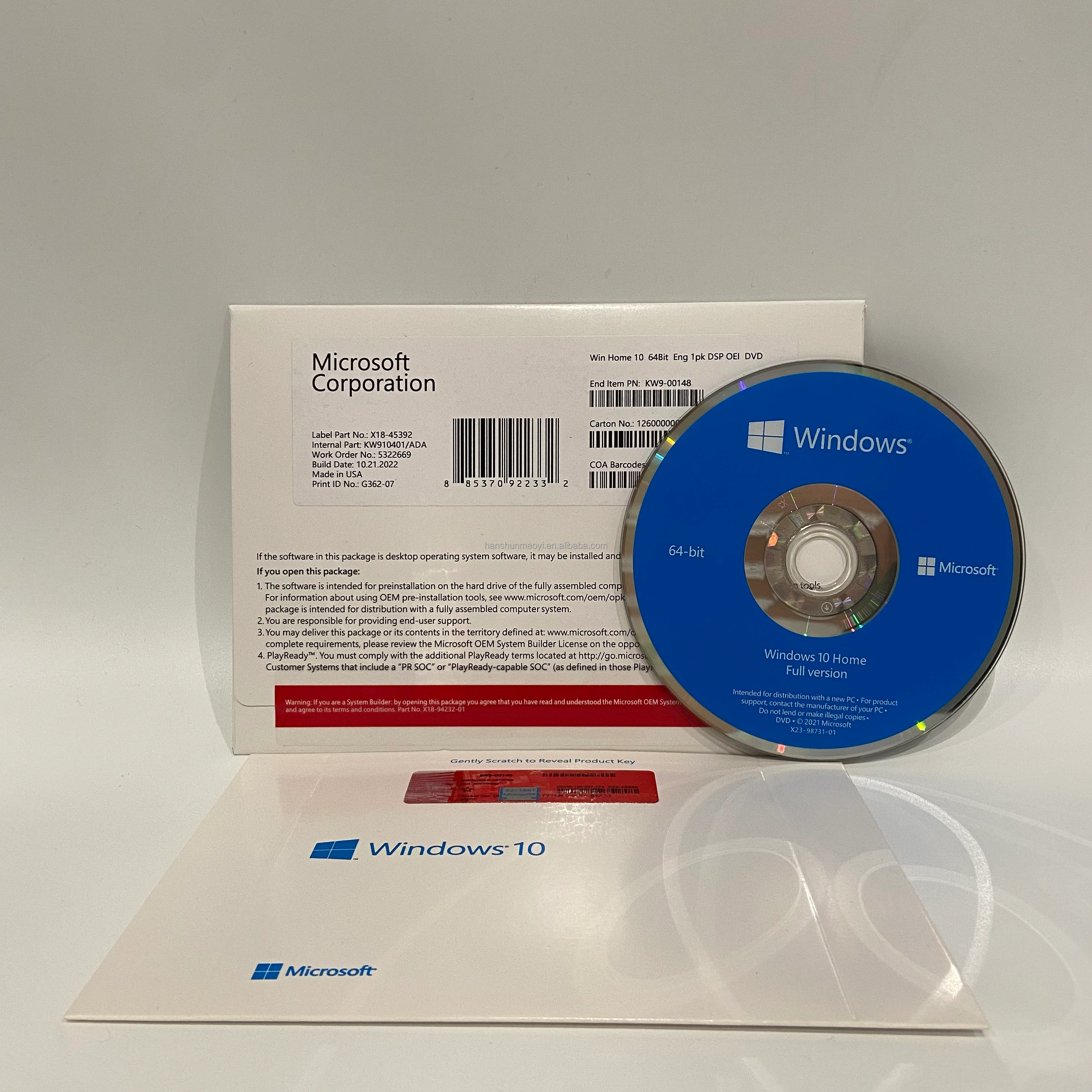 Windows 10 Home 64 bit DVD Pack