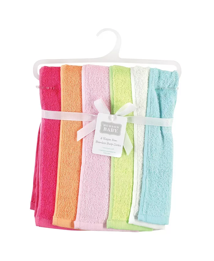 Hudson Baby Infant Rayon from Bamboo Burpcloth 6pk, Tropical
